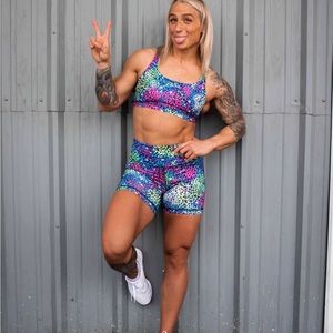 Fleo X Kelsey Kiel Be Nice collection Leopard Biker Short